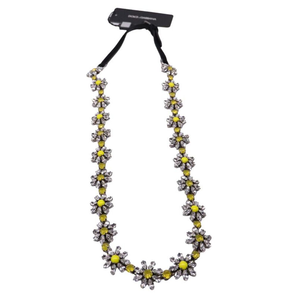 Dolce & Gabbana Daisy Waist Belt in Yellow Crystal